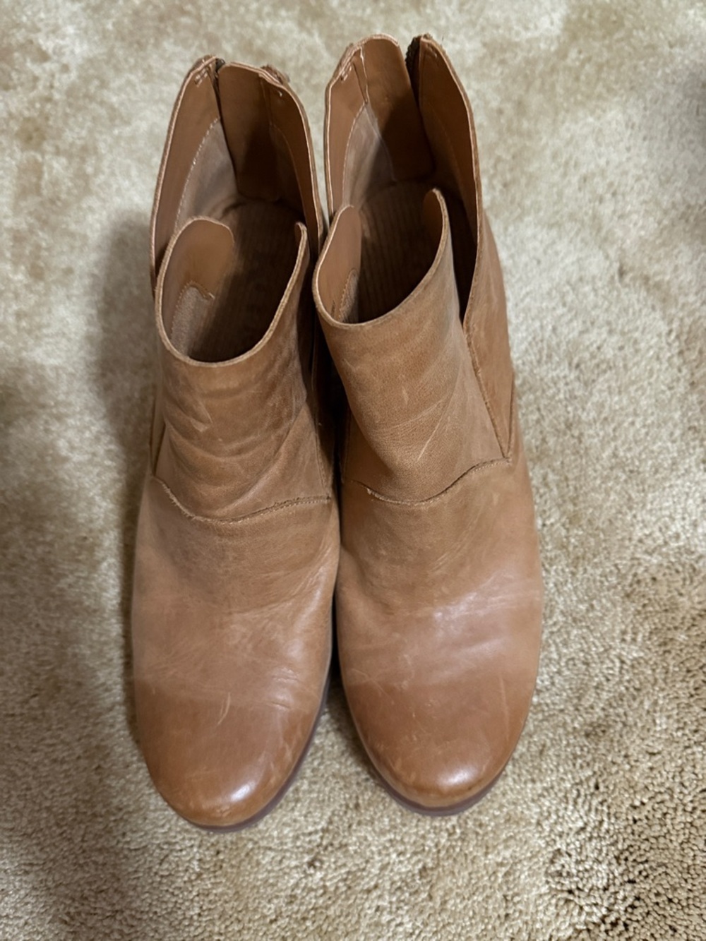 Tan Leather Ankle Booties for Women — Sleek Everyday Style